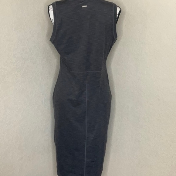 087 - Prana EUC Casual Sleeveless Dark Gray Ribbed Foundation Dress Size Large - Picture 4 of 6